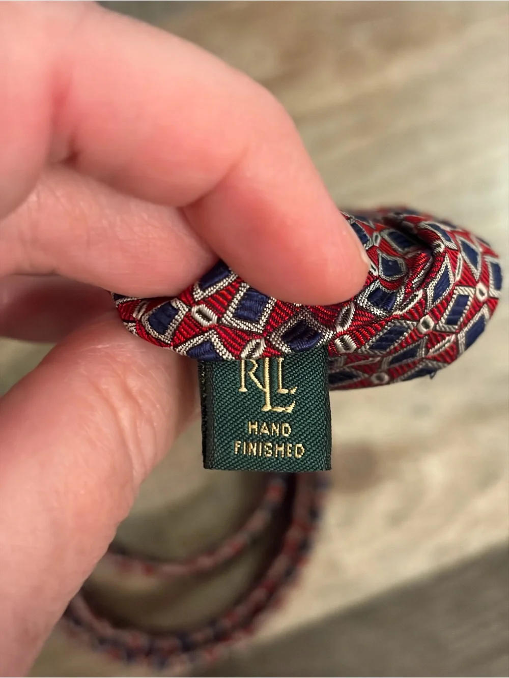Lauren Ralph Lauren 100% Silk Geometric Tie Made in USA